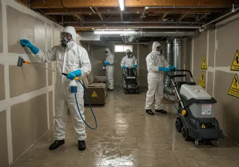 Basement Moisture Removal and Structural Drying process in Parlier, CA